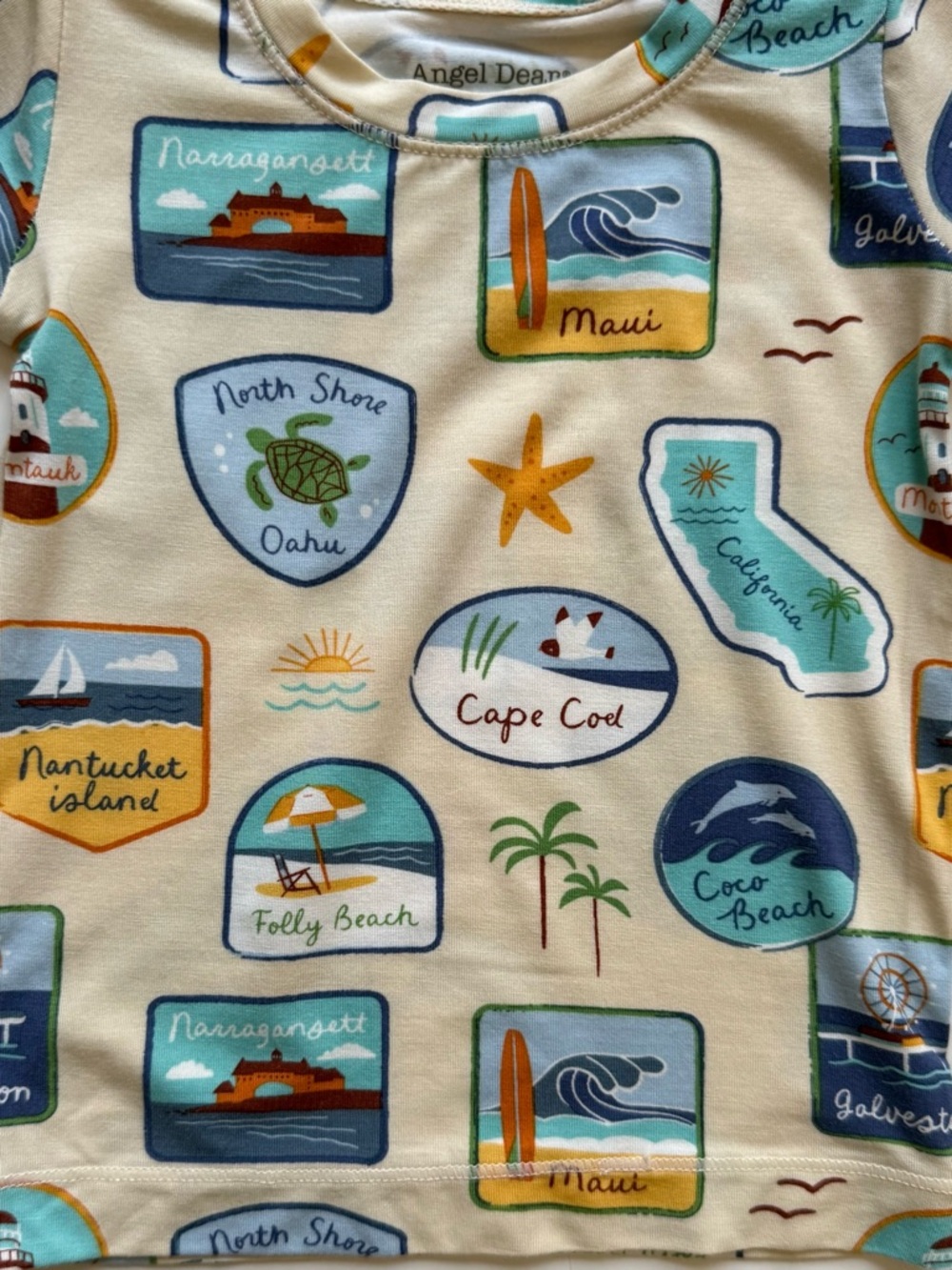 Angel Dear Boys Beach Patches Short Sleeve Loungewear Set - Size 6-12M - Picture 4 of 15